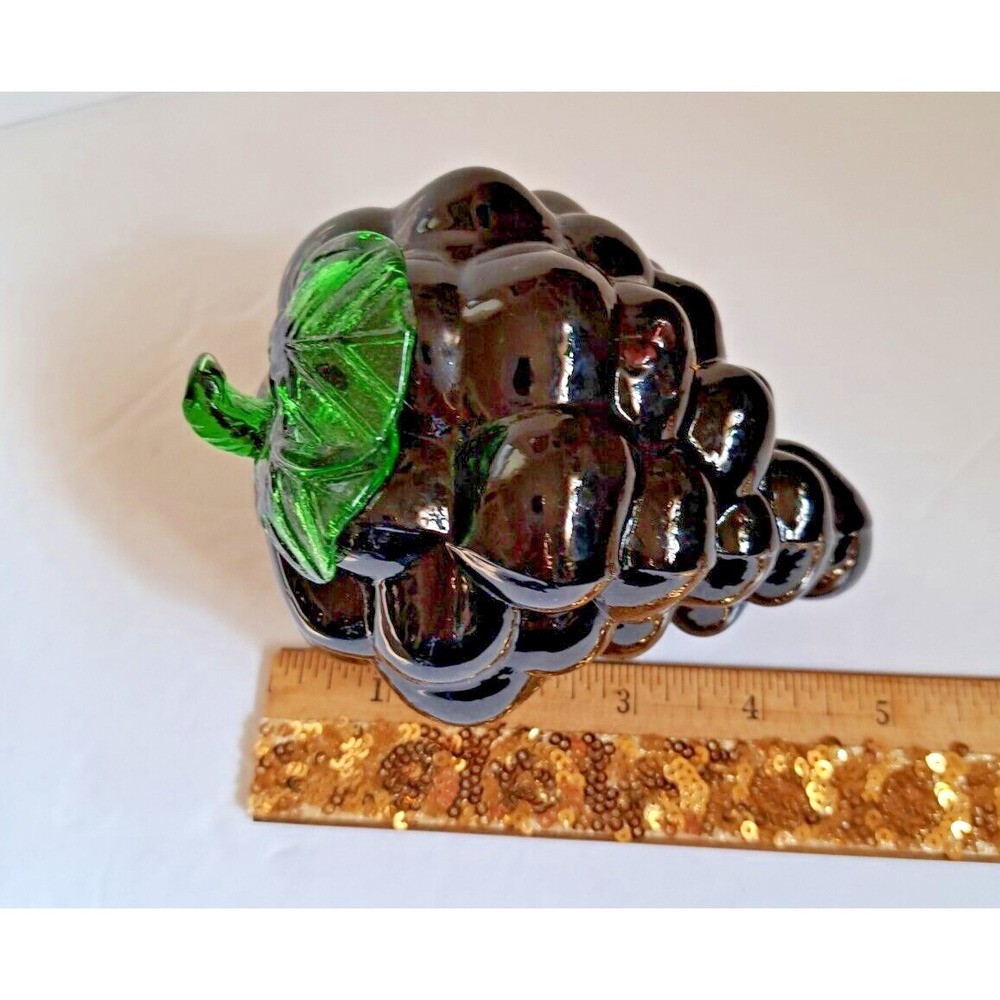 Murano Style Art Glass Decorative Purple Grape Cluster Farmhouse Decor Pre-owned - Picture 7 of 7